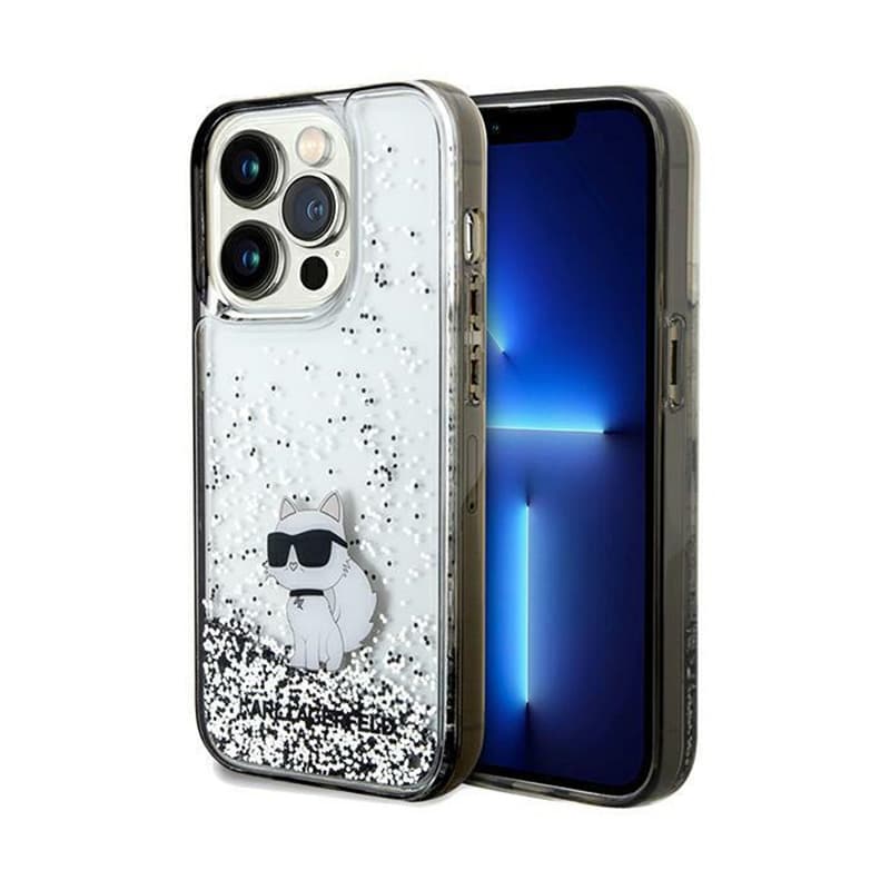 Karl Lagerfeld Liquid Glitter Choupette - Case for iPhone 14 Pro (Transparent) 1