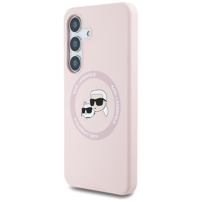 Karl Lagerfeld Silicone Double Heads And Circle MagSafe - Case for Samsung Galaxy S25+ (Pink) 2