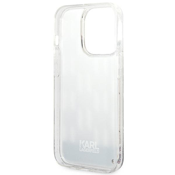Karl Lagerfeld Monogram Liquid Glitter - Case for iPhone 14 Pro (Silver) 7