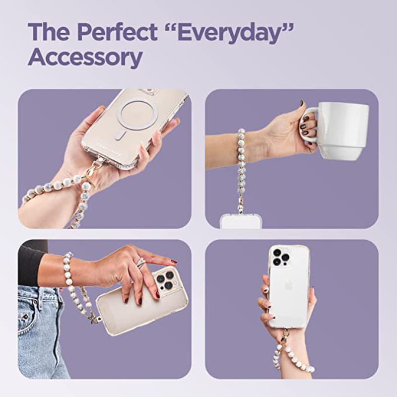 Case-Mate Beaded Phone Wristlet - Universal phone lanyard (White Marble) 5