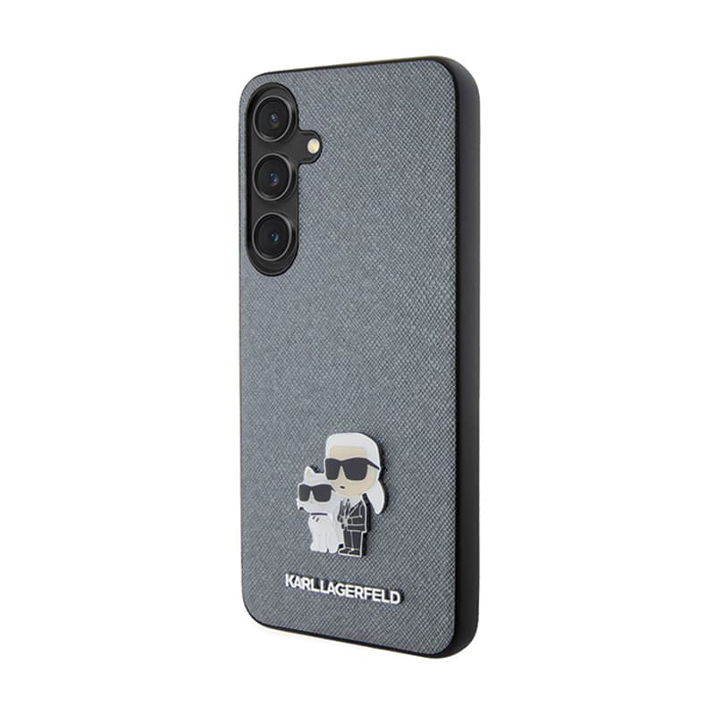 Karl Lagerfeld Saffiano Karl & Choupette Metal Pin - Samsung Galaxy S24 Case (grey) 2