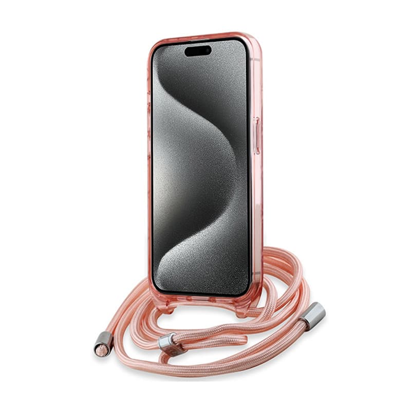 Karl Lagerfeld IML Crossbody Monogram Karl & Choupette Head MagSafe - Case for iPhone 15 Pro (Pink) 4