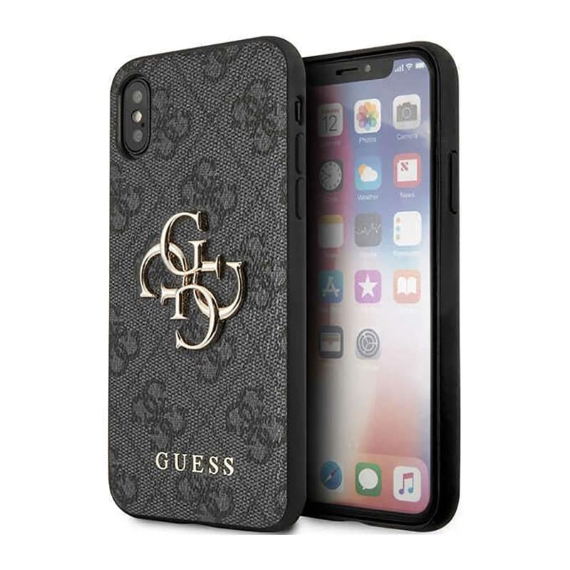 Guess 4G Big Metal Logo - Case for iPhone X (Grey) 1