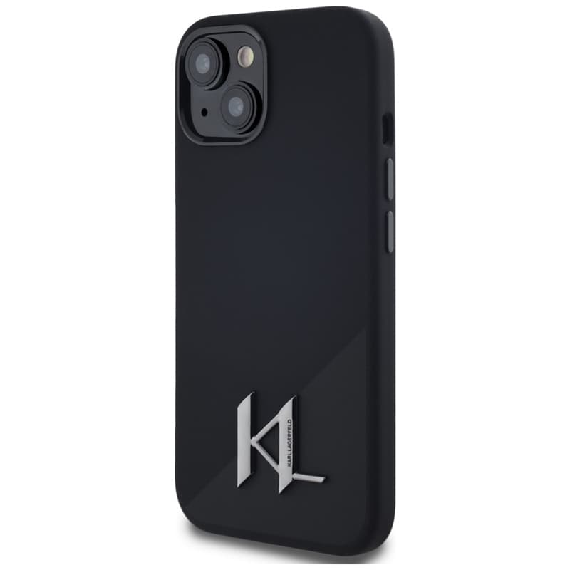 Karl Lagerfeld Silicone Shadow Metal Initial MagSafe - Case for iPhone 15 (black) 2