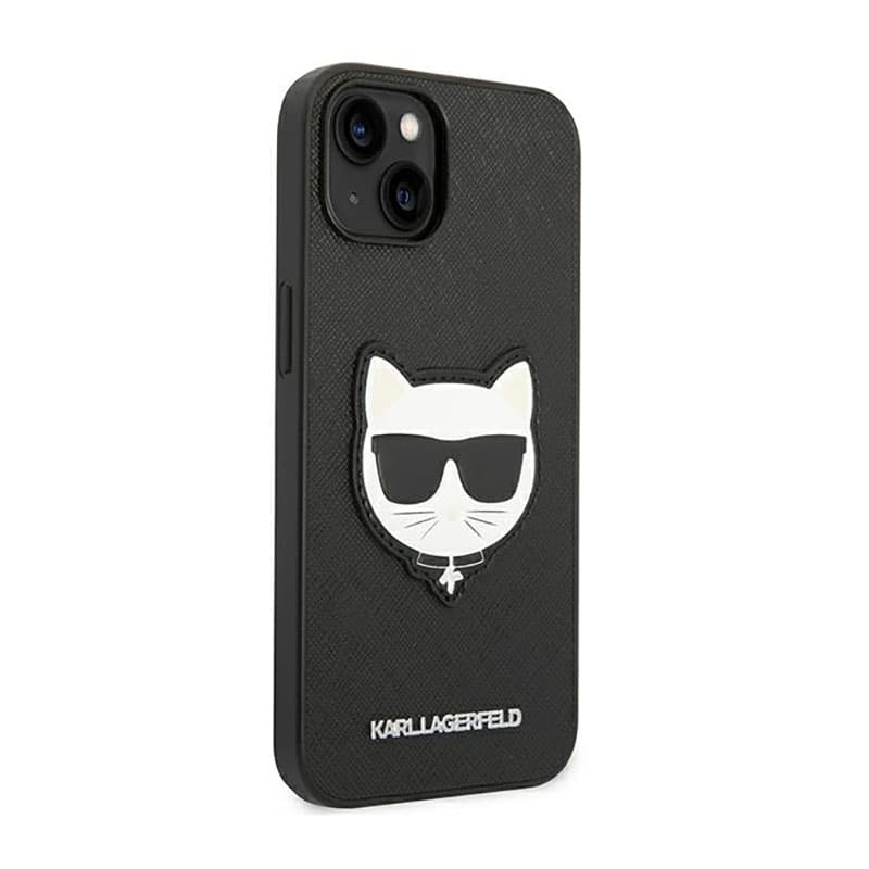 Karl Lagerfeld Saffiano Choupette Head Patch Case - Case for iPhone 14 Plus (Black) 4