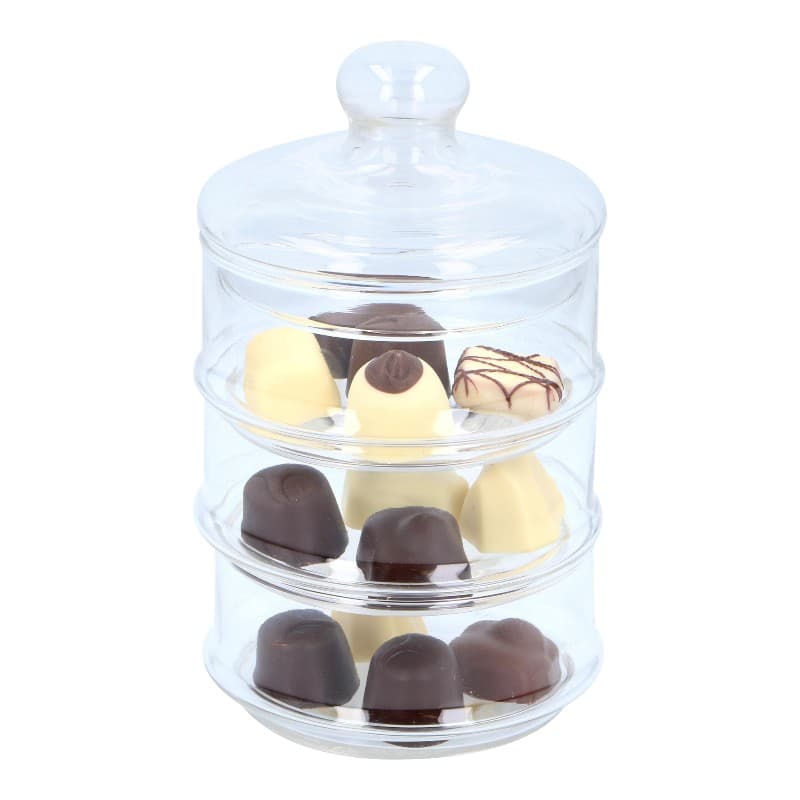 Alpina - Glass container / jar for sweets, 3 levels, 12x23 cm 2