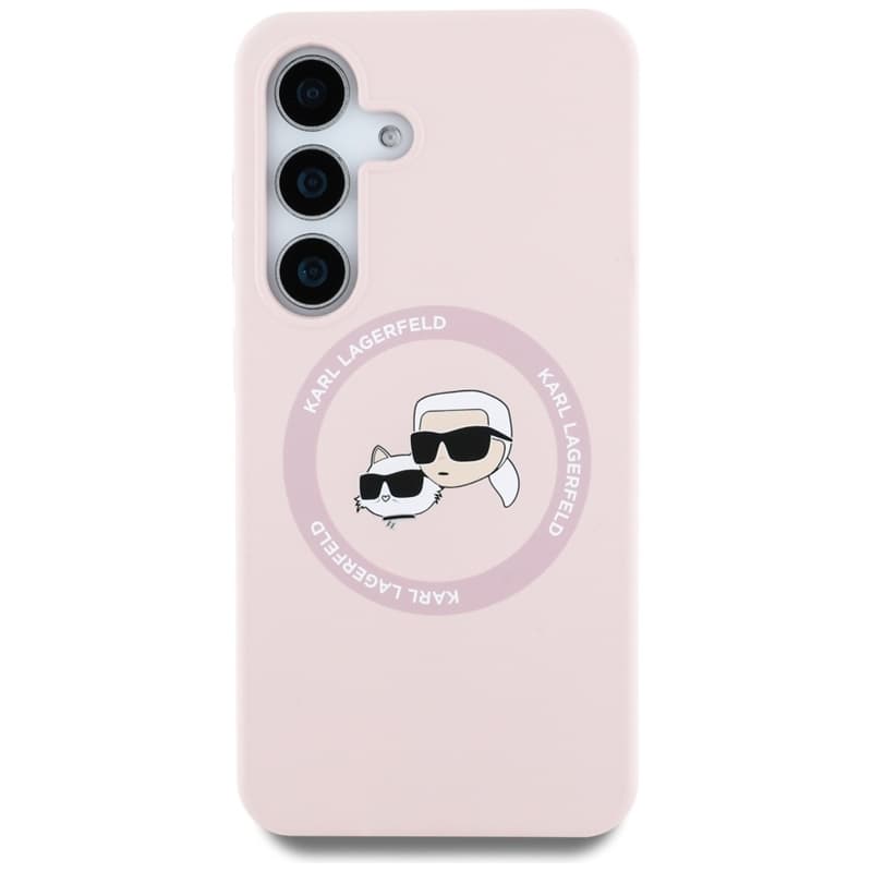 Karl Lagerfeld Silicone Double Heads And Circle MagSafe - Case for Samsung Galaxy S25+ (Pink) 3