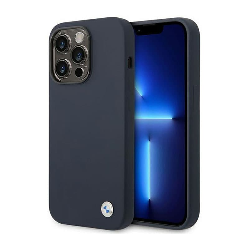 BMW Liquid Silicone Case Metal Logo MagSafe - Case for iPhone 14 Pro Max (Navy Blue) 1