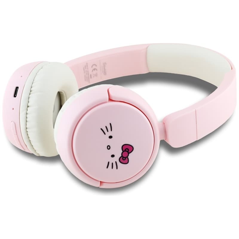 Hello Kitty Face Logo - Wireless Over-Ear Bluetooth Headphones V5.3 (Pink) 2