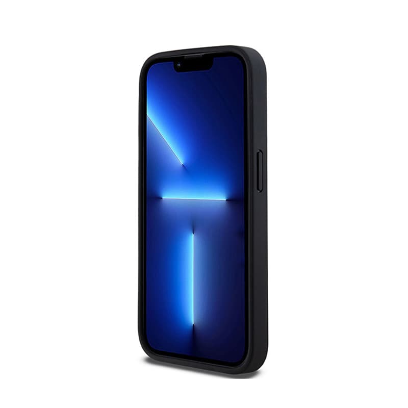DKNY Leather Mono Stripe & Metal Logo - iPhone 15 Pro Case (black) 5