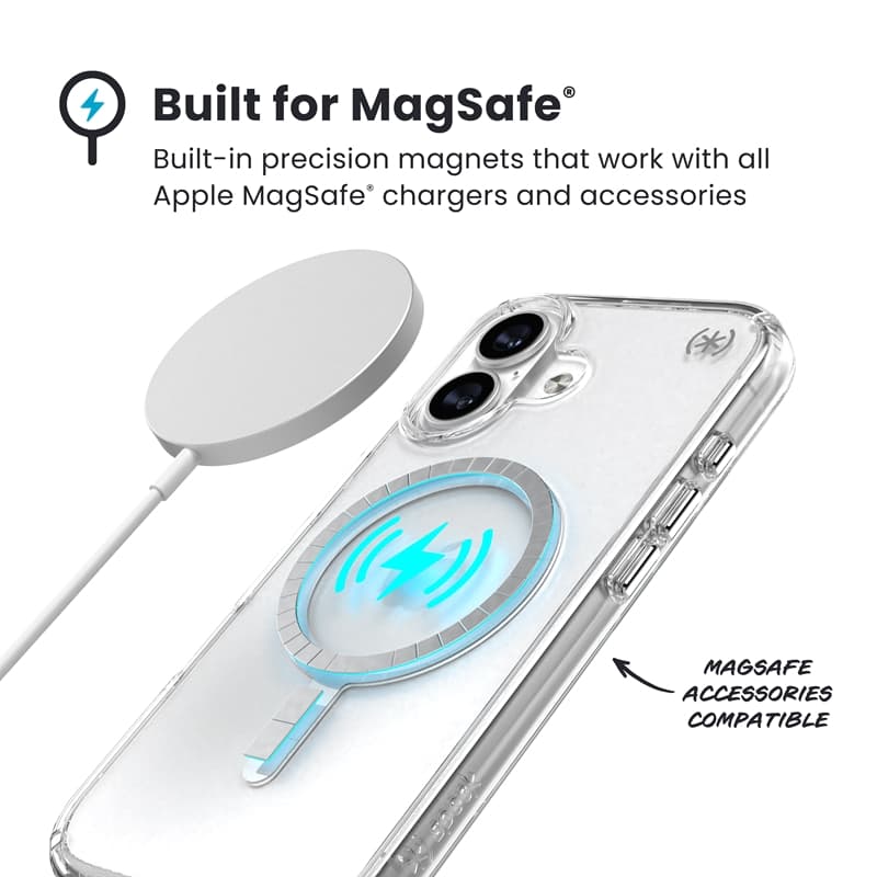 Speck Presidio Perfect Clear MagSafe - iPhone 17 Case (Clear / Silver) 3