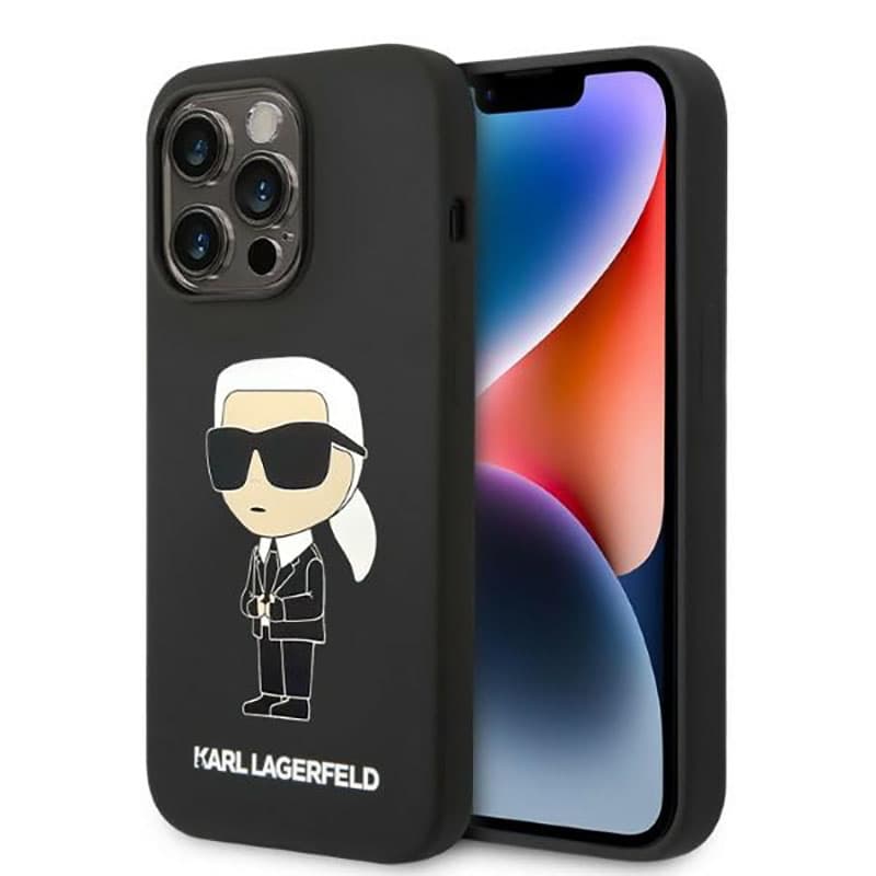 Karl Lagerfeld Silicone NFT Ikonik MagSafe - Case for iPhone 14 Pro (Black)