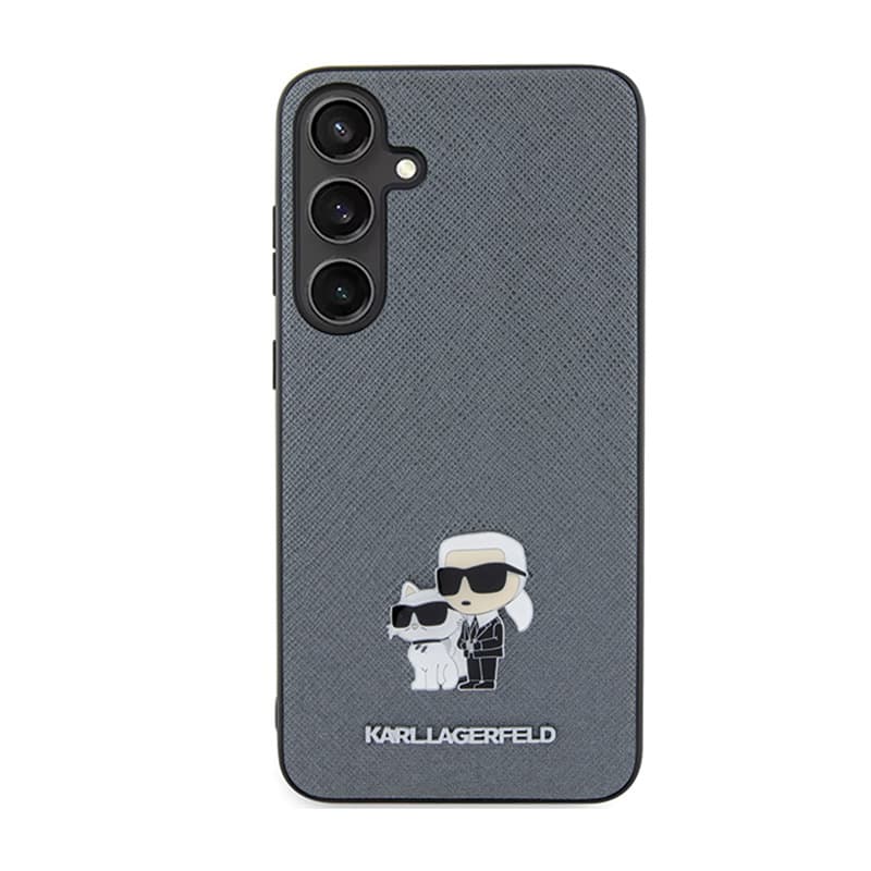Karl Lagerfeld Saffiano Karl & Choupette Metal Pin - Samsung Galaxy S24 Case (grey) 3