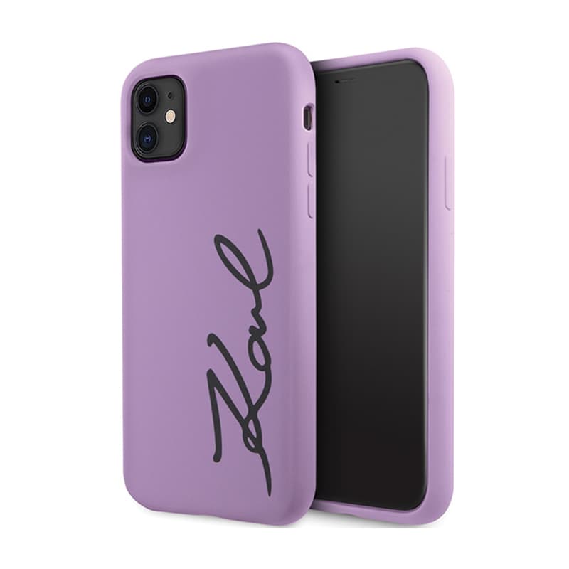 Karl Lagerfeld Silicone Signature - Case for iPhone 11 (Purple) 1