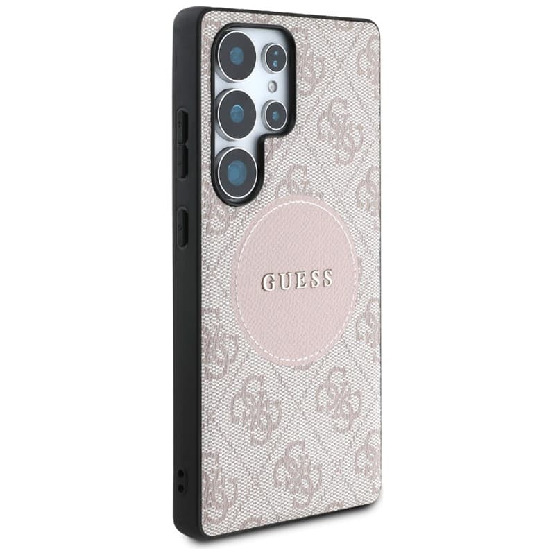 Guess 4G Round Patch Classic Logo MagSafe - Case for Samsung Galaxy S25 Ultra (pink) 4