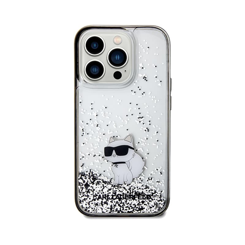 Karl Lagerfeld Liquid Glitter Choupette - Case for iPhone 14 Pro (Transparent) 3