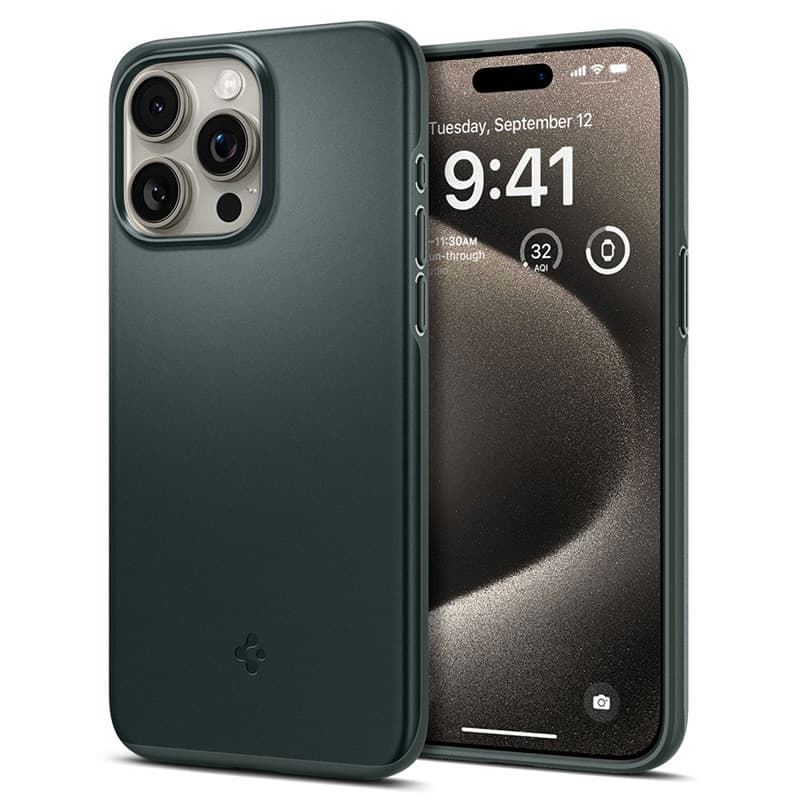 Spigen Thin Fit - Case for iPhone 15 Pro Max (Abyss Green)