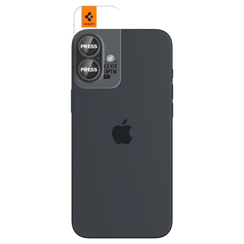Spigen Optik Pro GLAS.TR EZ Fit Camera Protector 2-Pack - Lens Protector for iPhone 17 / 16 / 16 Plus (2 pcs) (Clear) 2