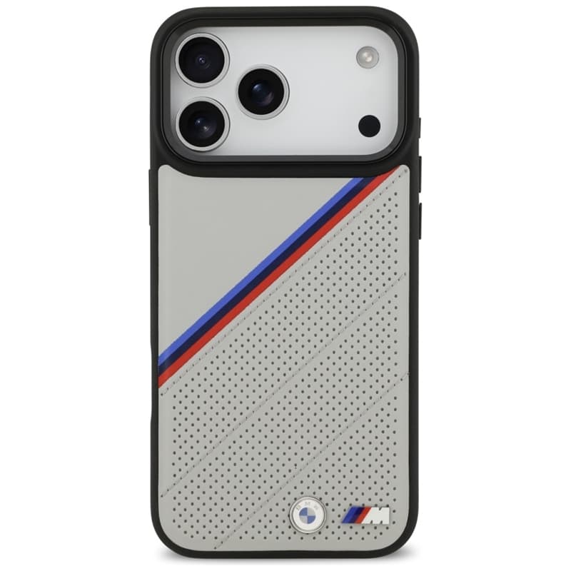 BMW M Tricolor Metal Logo MagSafe - iPhone 17 Pro Max Case (Gray) 3