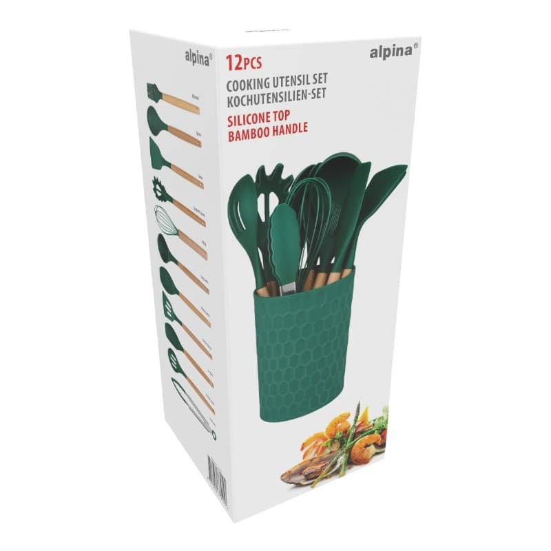 Alpina - Set of silicone kitchen utensils with a stand, 12 pieces 2