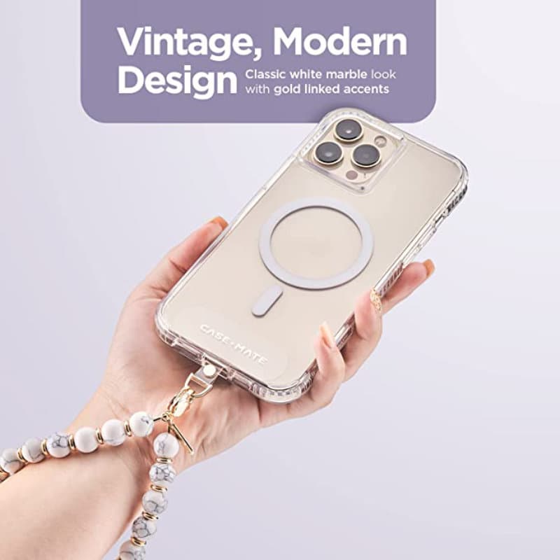 Case-Mate Beaded Phone Wristlet - Universal phone lanyard (White Marble) 7