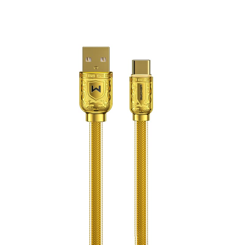WEKOME WDC-161 Sakin Series - USB-A to USB-C Fast Charging 6A connecting cable 1 m (Gold) 