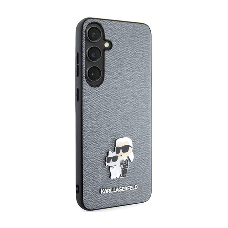 Karl Lagerfeld Saffiano Karl & Choupette Metal Pin - Samsung Galaxy S24 Case (grey) 4