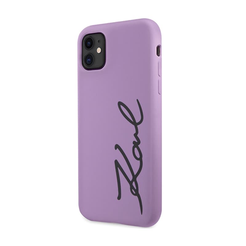 Karl Lagerfeld Silicone Signature - Case for iPhone 11 (Purple) 2