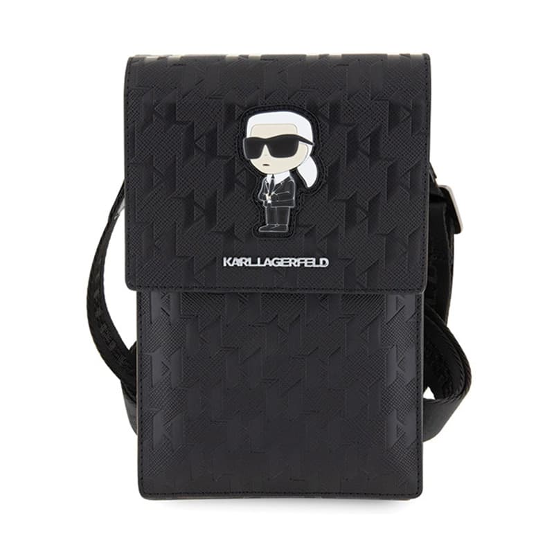 Karl Lagerfeld Saffiano Monogram Ikonik - Phone crossbody bag (black) 2