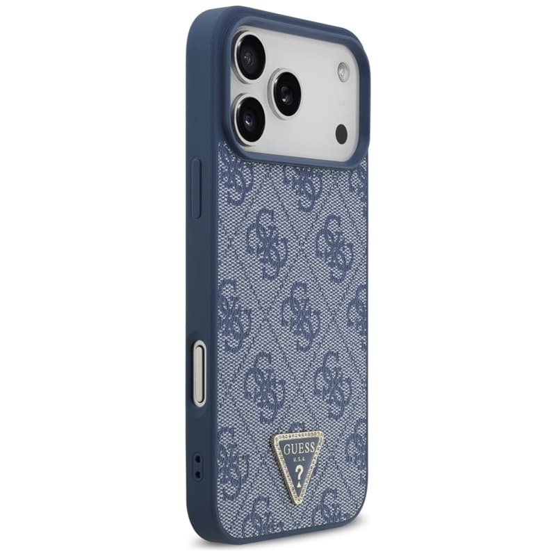 Guess Leather 4G Triangle Strass MagSafe - Case iPhone 17 Pro Max (Blue) 4