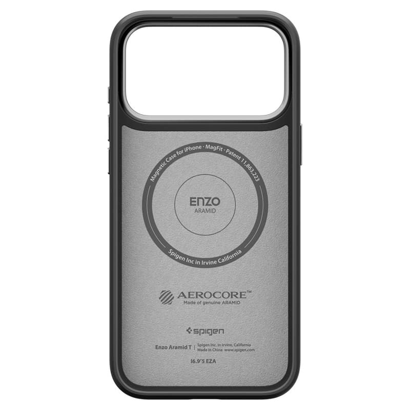 Spigen Enzo Aramid T Mag MagSafe - Case for iPhone 17 Pro (Black/Silver) 4