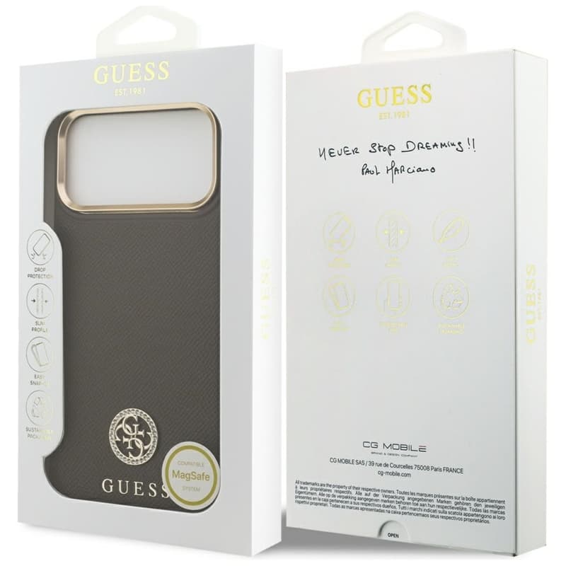 Guess Grained Strass Logo MagSafe - Case iPhone 17 Pro Max (brown) 8