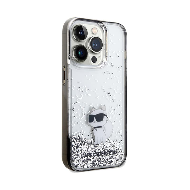 Karl Lagerfeld Liquid Glitter Choupette - Case for iPhone 14 Pro (Transparent) 4