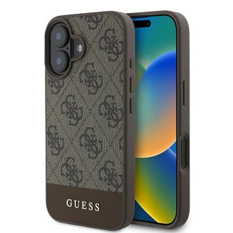 Guess 4G Bottom Stripe - Case for iPhone 16 Plus (brown) 1