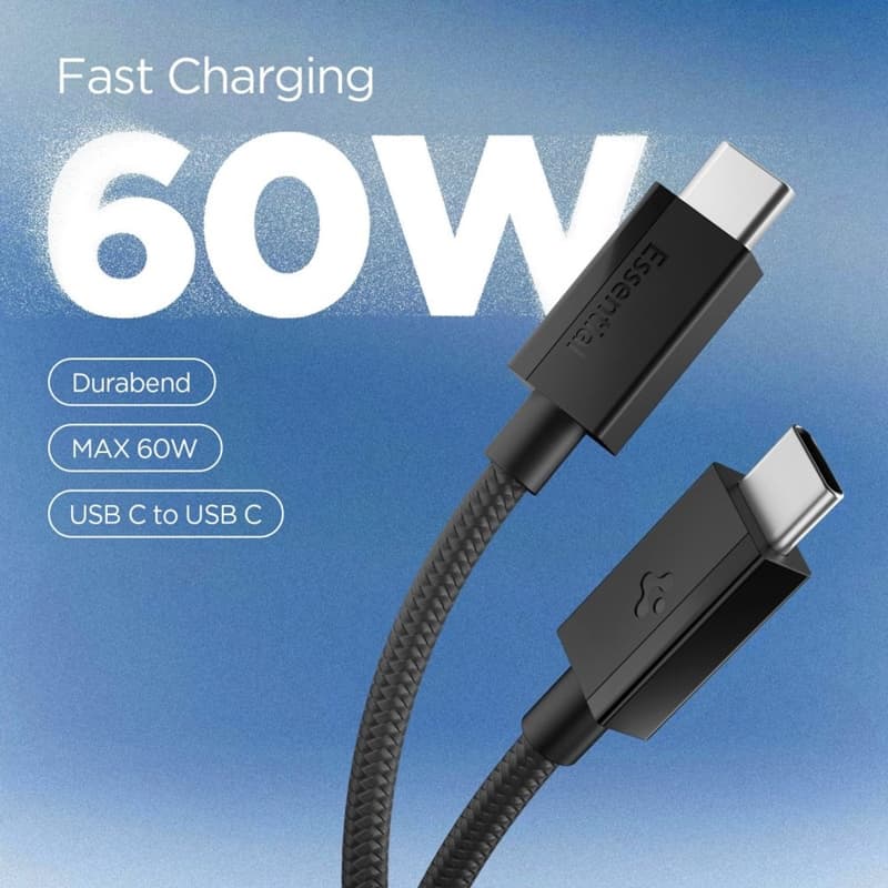Spigen EB6015CC Essential - USB-C to USB-C Cable 60W 1.5m (Black) 2