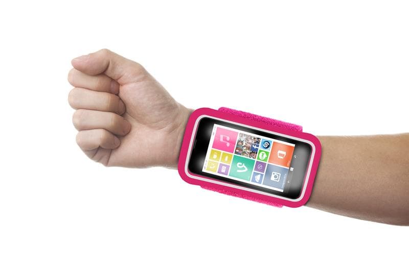 PURO Running Band - Universal running band for smartphones max 4.3 "+ key pocket (pink) 4