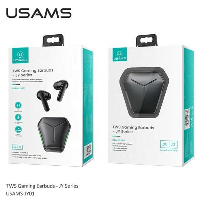 USAMS JY Series - Bluetooth 5.0 TWS headphones + charging case (Black) 4