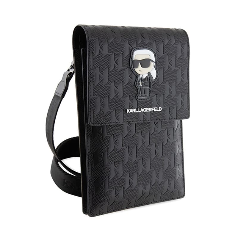 Karl Lagerfeld Saffiano Monogram Ikonik - Phone crossbody bag (black) 3