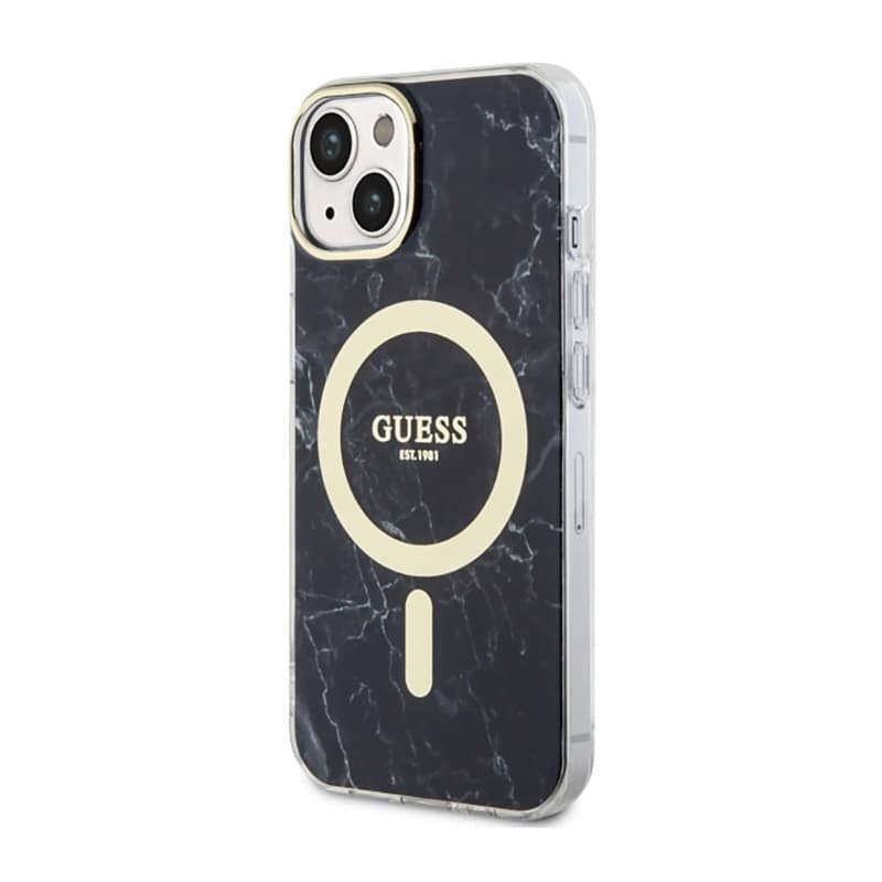 Guess Marble MagSafe - Case for iPhone 14 Plus (Black) 2