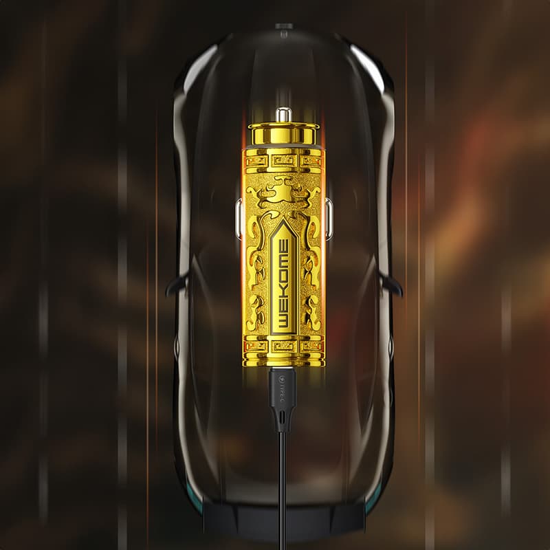 WEKOME WP-C37 Sakin Series - USB-C & USB-A Fast Charging PD 20W Car Charger (Gold) 5