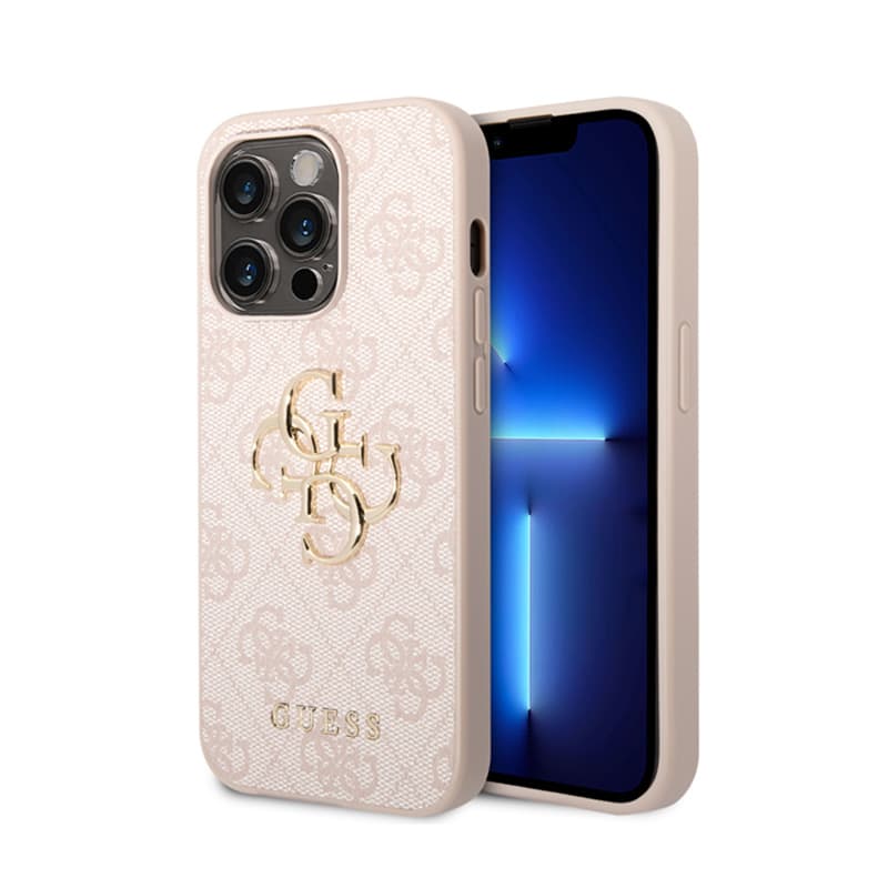 Guess 4G Big Metal Logo - Case for iPhone 15 Pro (Pink)