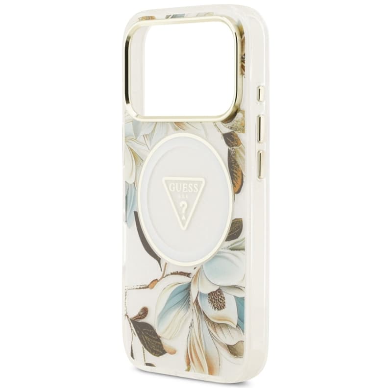 Guess IML Glitter Flowers Triangle MagSafe - Case iPhone 17 Pro (white) 6