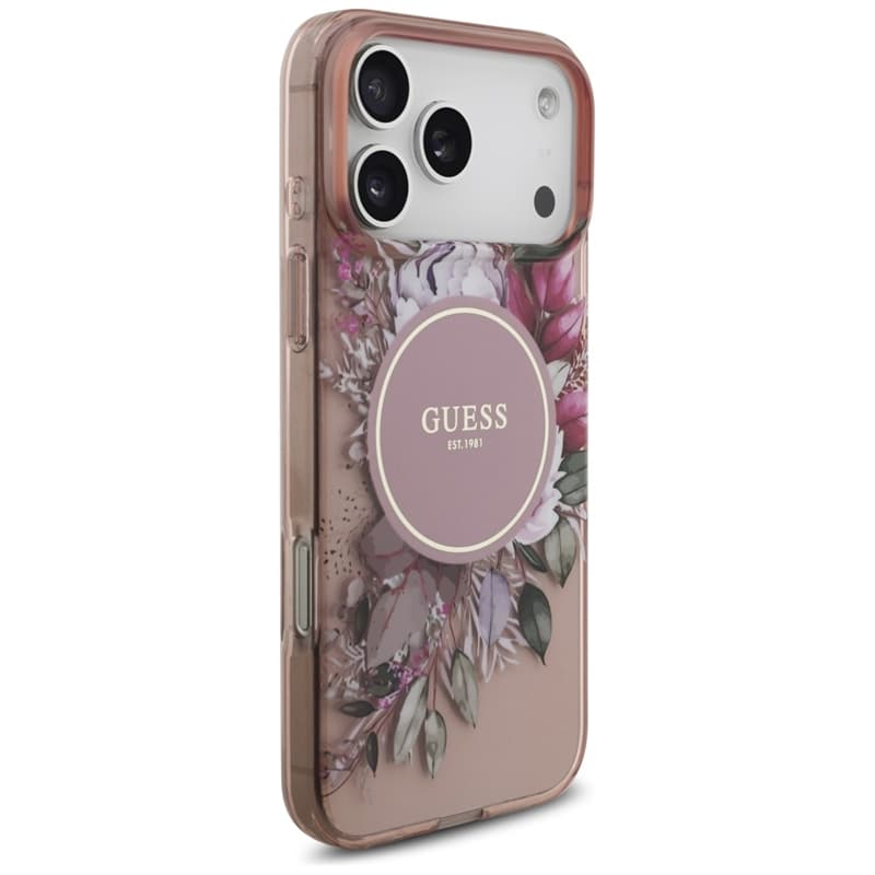 Guess IML Flowers Electro Pearl Strap MagSafe - Case iPhone 17 Pro Max (pink) 4