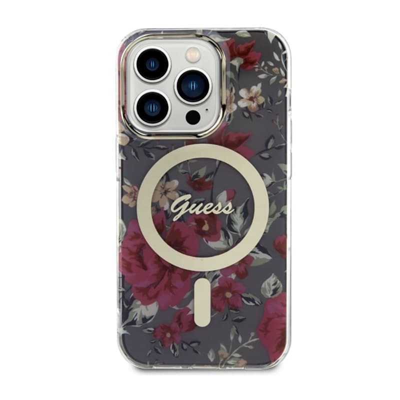 Guess Flower MagSafe - Case for iPhone 14 Pro (Green) 3