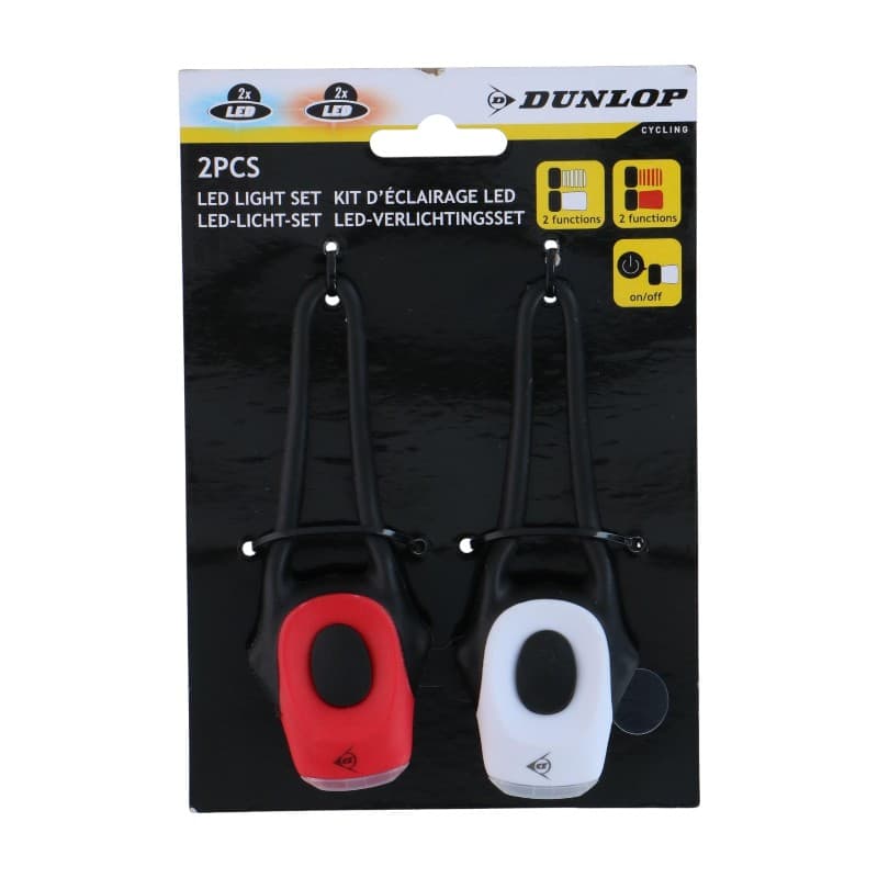 Dunlop - Set of Silicone Bicycle Lights Front and Rear LED 4