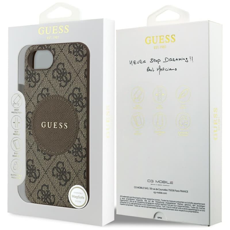 Guess 4G Circle Classic Logo MagSafe - Case for iPhone 16e (brown) 8