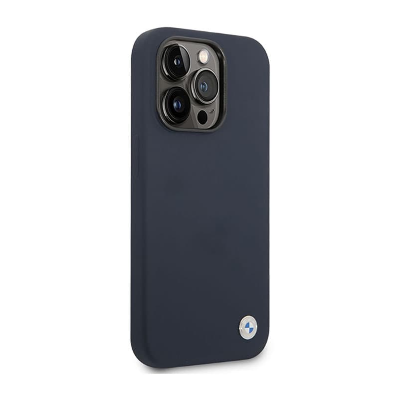 BMW Liquid Silicone Case Metal Logo MagSafe - Case for iPhone 14 Pro Max (Navy Blue) 4