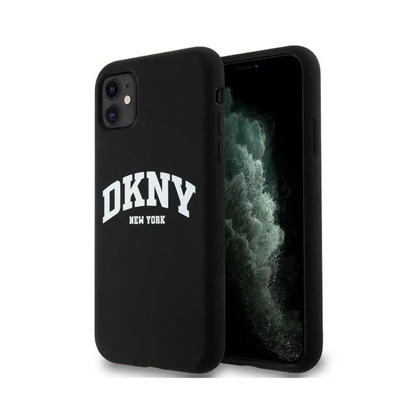 DKNY Liquid Silicone White Printed Logo MagSafe - Case for iPhone 11 (black) 1