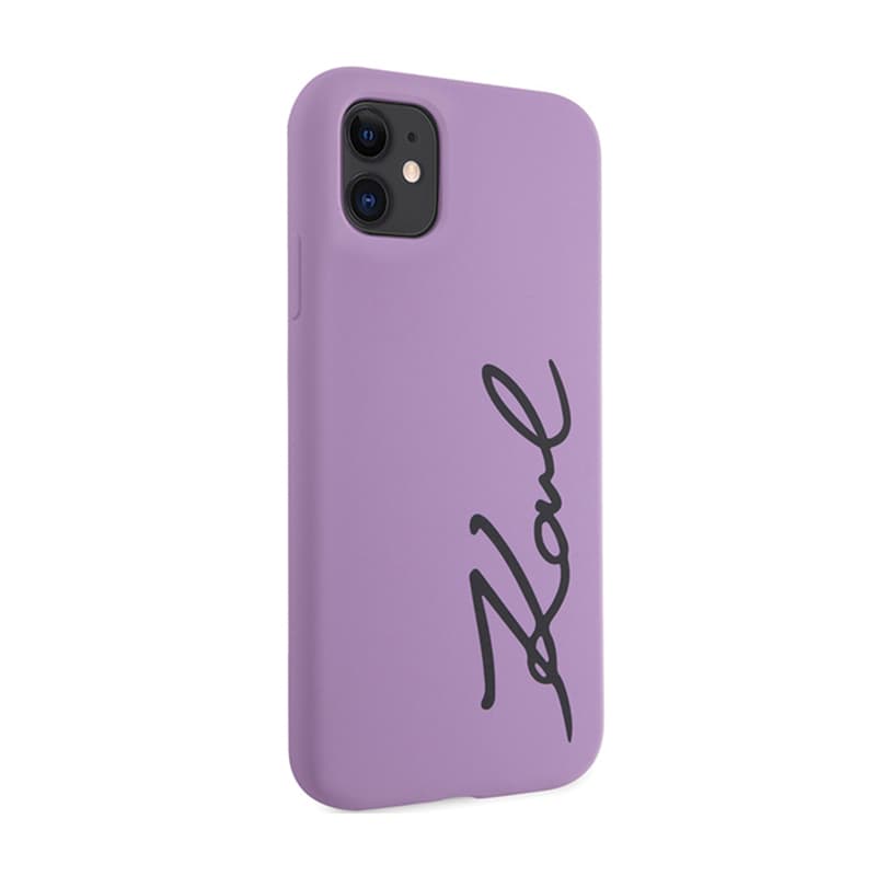 Karl Lagerfeld Silicone Signature - Case for iPhone 11 (Purple) 4