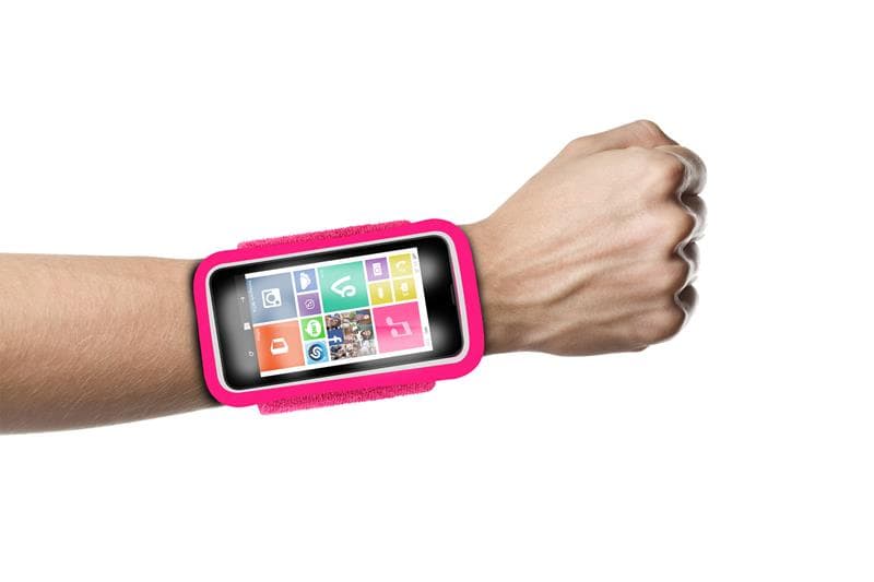 PURO Running Band - Universal running band for smartphones max 4.3 "+ key pocket (pink) 5
